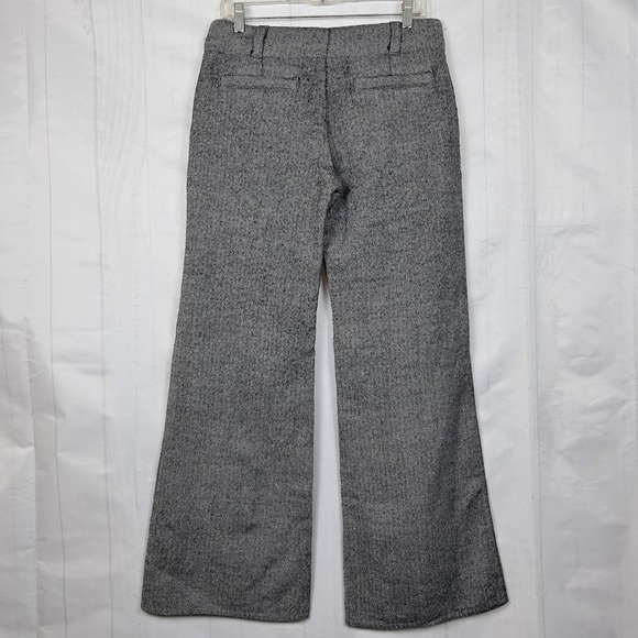 Vintage OLD NAVY 8 Gray Pants Herringbone Tweed Wide Leg Wool Blend Office - Picture 5 of 8